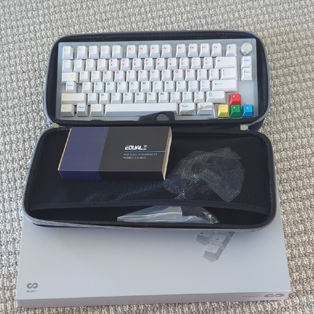 Compact White Mechanical Keyboard with Colorful Accent Keycaps
